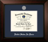 Air Force Discharge Legacy Frame with Silver Medallion