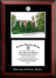 Bradley University 11w x 8.5h Silver Embossed Diploma Frame with Campus Images Lithograph