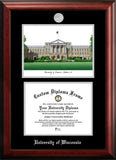 University of Wisconsin - Madison 8w x 6h Silver Embossed Diploma Frame with Campus Images Lithograph
