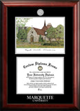 Marquette University 12w x 9h Silver Embossed Diploma Frame with Campus Images Lithograph