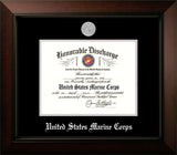 Marine 8.5x11 Discharge Legacy Frame with Silver Medallion
