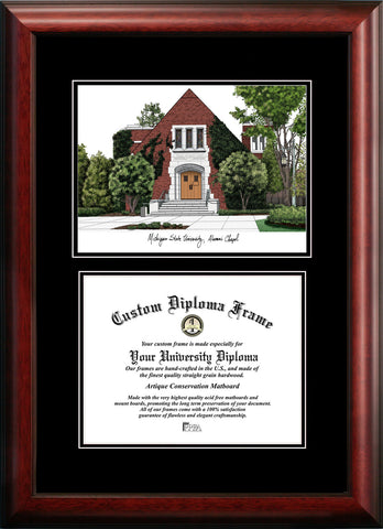Michigan State University, Alumni Chapel , 11"w x 8.5"h Diplomate Diploma Frame