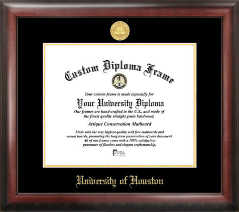 University of Houston 14w x 11h Gold Embossed Diploma Frame