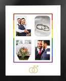 LGBTQ Pride Wedding "LOVE" Snapshot Photo Frame with White & Rainbow Mat