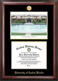 University of Central Florida Gold Embossed Diploma Frame with Campus Images Lithograph
