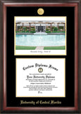 University of Central Florida 11w x 8.5h Gold Embossed Diploma Frame with Campus Images Lithograph