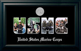 Marine Collage Black Photo Frame Silver Medallion