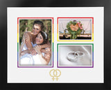 LGBTQ Wedding Multi-Photo Frame with White & Rainbow Mat