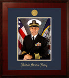 Navy 8x10 Portrait Honors Frame with Gold Medallion