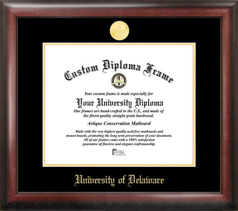University of Delaware16w x 12h  Gold Embossed Diploma Frame