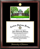 University of Delaware 16w x 12h Gold Embossed Diploma Frame with Campus Images Lithograph