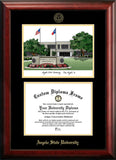 Angelo State University 14"w x 11"h  Gold Embossed Diploma Frame with Campus Images Lithograph