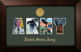 Army Collage Photo Legacy Frame with Gold Medallion