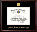 Marine 8.5x11  Discharge Petite Frame with Gold Medallion