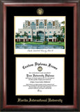 Florida International University  Gold Embossed Diploma Frame with Campus Images Lithograph