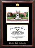 Florida State University Gold Embossed Diploma Frame with Campus Images Lithograph