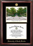 University of South Florida 11w x 8.5h Gold Embossed Diploma Frame with Campus Images Lithograph