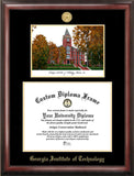 Georgia Institute of Technology 17w x 14h Gold Embossed Diploma Frame with Campus Images Lithograph