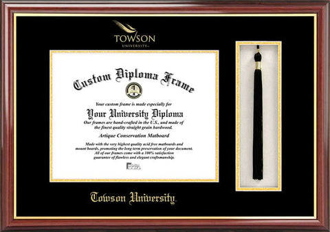 Towson University 14w x 11h Tassel Box and Diploma Frame