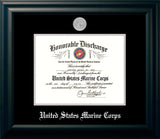 Marine 8.5x11 Discharge Black Frame Silver Medallion