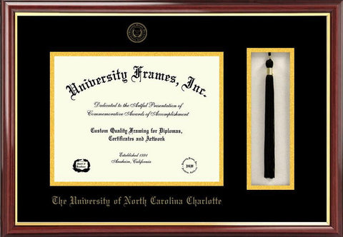 University of North Carolina, Charlotte 14w x 11h Tassel Box and Diploma Frame