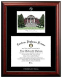 James Madison University 16w x 12h Silver Embossed Diploma Frame with Campus Image