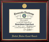 Coast Guard 8.5x11 Discharge Petite Frame with Gold Medallion