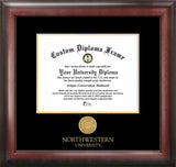 Northwestern University 11w x 8.5h Gold Embossed Diploma Frame