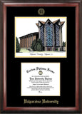 Valparaiso University 10w x 8h Gold embossed Diploma Frame with Campus Images Lithograph