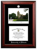 Cal State Fresno 11w x 8.5h Silver Embossed Diploma Frame with Campus Images Lithograph