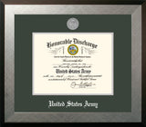 Army Discharge Honors Frame with Silver Medallion