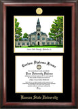 Kansas State University Gold Embossed Diploma Frame with Campus Images Lithograph