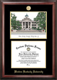 Western Kentucky University 11w x 8.5h Gold Embossed Diploma Frame with Campus Images Lithograph
