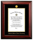 United States Naval Academy 10w x 14h Gold Embossed Diploma Frame