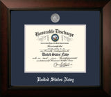 Navy 8.5x11 Discharge Legacy Frame with Silver Medallion