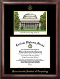 Massachusetts Institute of Technology 11.75w x 9.25h Gold Embossed Diploma Frame with Campus Images Lithograph