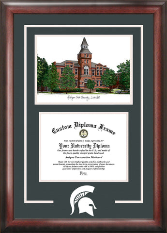 Michigan State University Linton Hall Spirit Graduate Frame with Campus Image