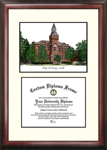 Michigan State University, Linton Hall,11w x 8.5h Scholar Diploma Frame