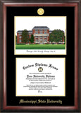 Mississippi State 11w x 8.5hGold Embossed Diploma Frame with Campus Images Lithograph