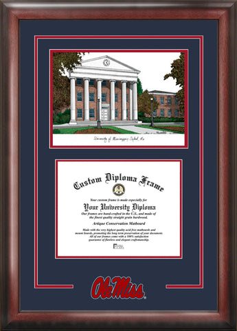 University of Mississippi Rebels 12w x 9h Spirit Graduate Diploma Frame