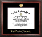 East Carolina University Gold Embossed Diploma Frame
