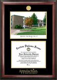 Appalachian State University 11w x 8.5h Gold Embossed Diploma Frame with Campus Images Lithograph