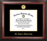 St. John's University 11w x 8.5h Gold Embossed Diploma Frame