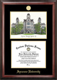 Syracuse University Gold Embossed Diploma Frame with Campus Images Lithograph