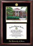 University of Akron 11w x 8.5h Gold Embossed Diploma Frame with Campus Images Lithograph