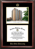 Kent State University Gold Embossed Diploma Frame with Campus Images Lithograph
