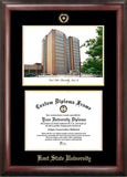 Kent State University 9w x 7h  Gold Embossed Diploma Frame with Campus Images Lithograph