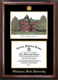 Gold Embossed Diploma Frame with Campus Images Lithograph