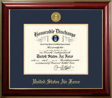 Air Force Discharge Classic Frame with Gold Medallion