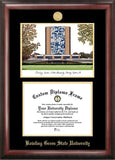 Bowling Green State Gold Embossed Diploma Frame with Campus Images Lithograph